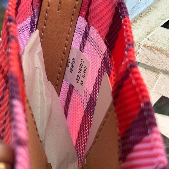 💖 New Tory burch EMERSON MESH N/S MARKET TOTE PINK / RED MULTI - Picture 6 of 12